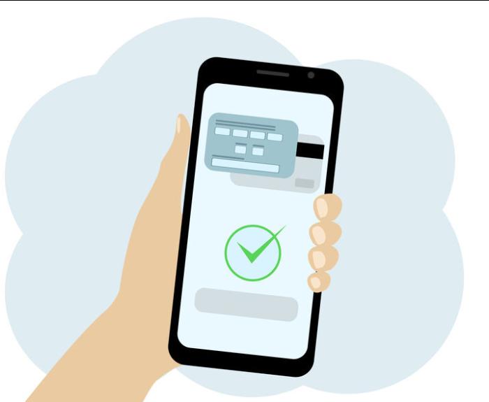 Drawing depicting purchasing serivce or product on the phone